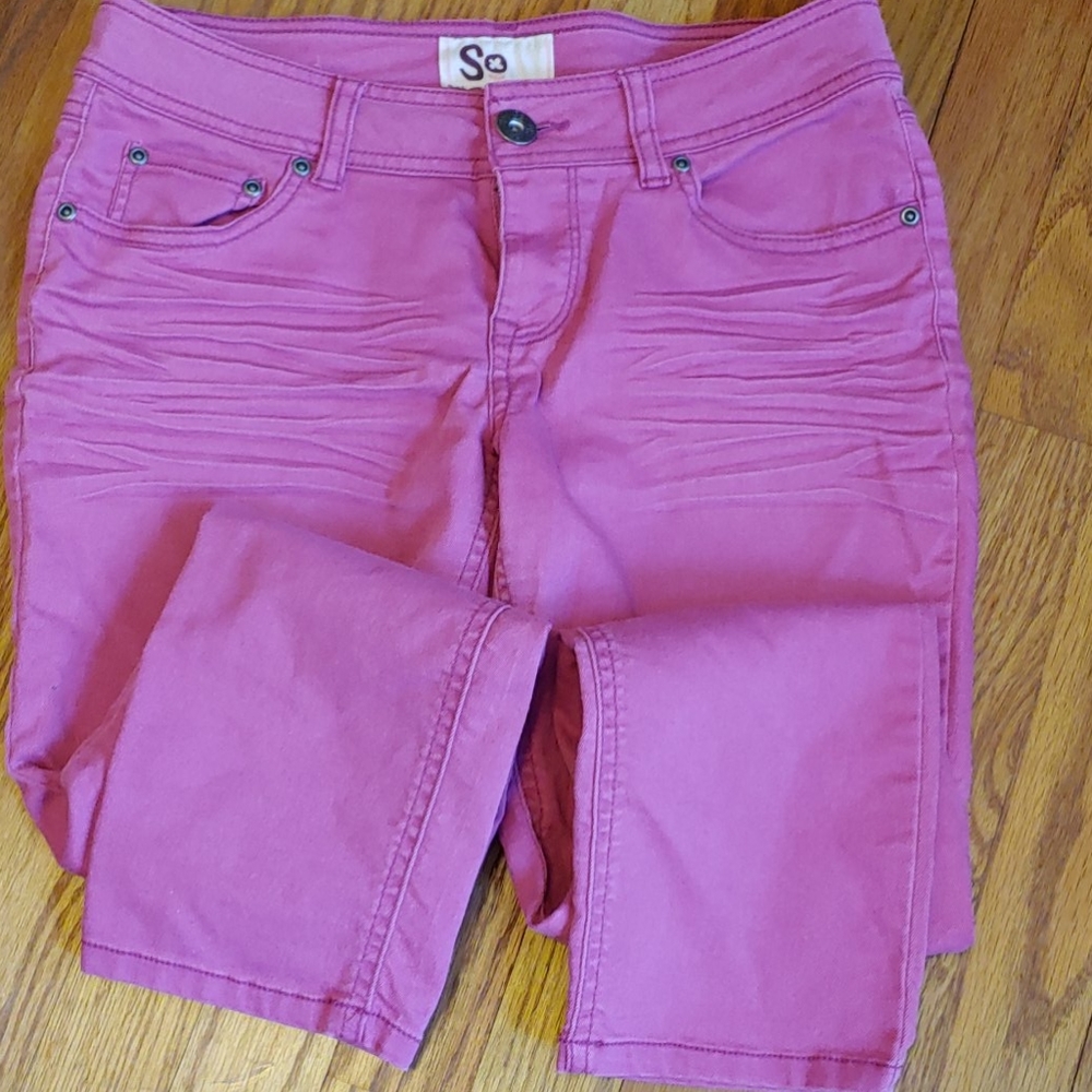 Bright pink crop pants